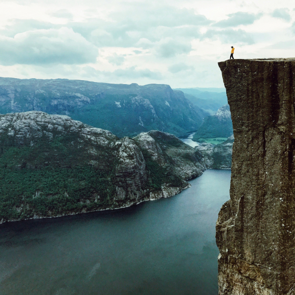 a cliff and water
